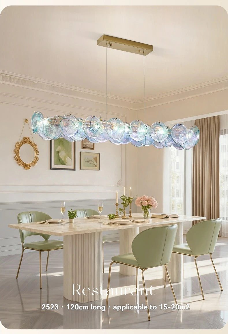 Murano-Style Blue Luxury Glass Chandelier