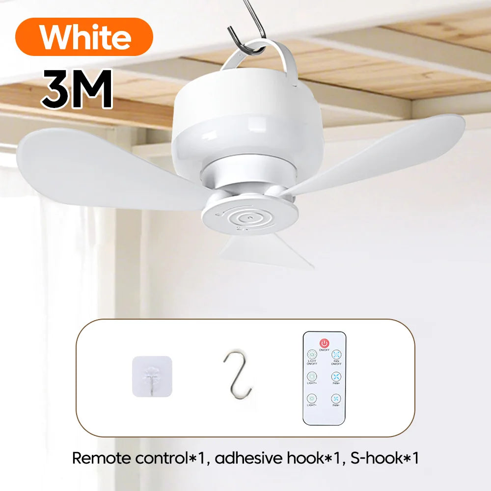 Remote-Control Outdoor LED Ceiling Fan with Light