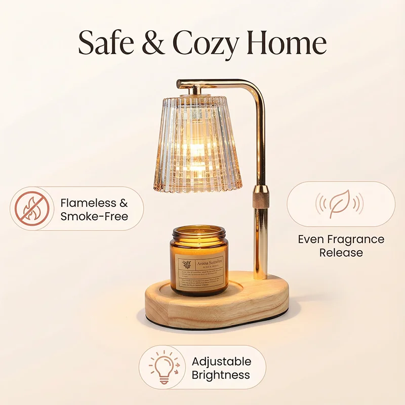 Glass-Shade Candle Warmer Lamp