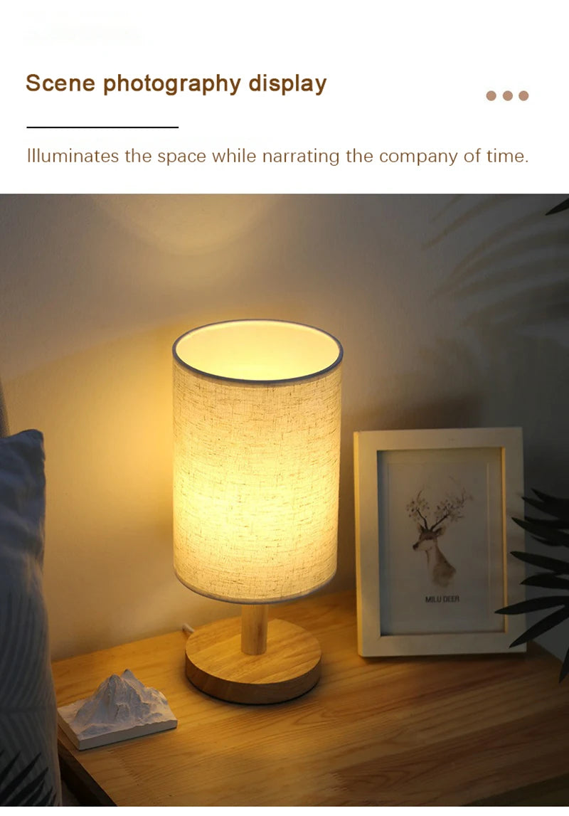 USB Dimmable Fabric Shade Table Lamp