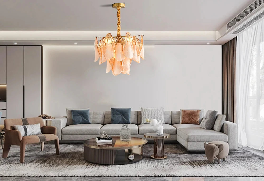 Murano-Style Petal Luxury Glass Chandelier