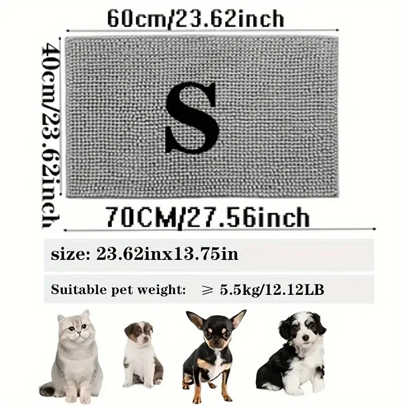 Absorbent Microfiber Muddy-Paw Door Mat