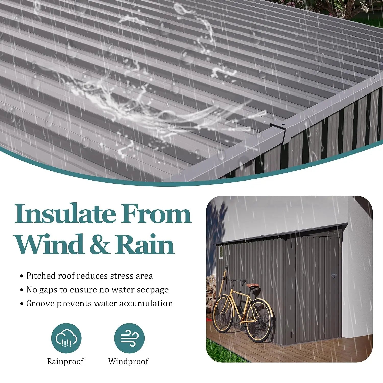 Outdoor Waterproof Metal Storage Shed