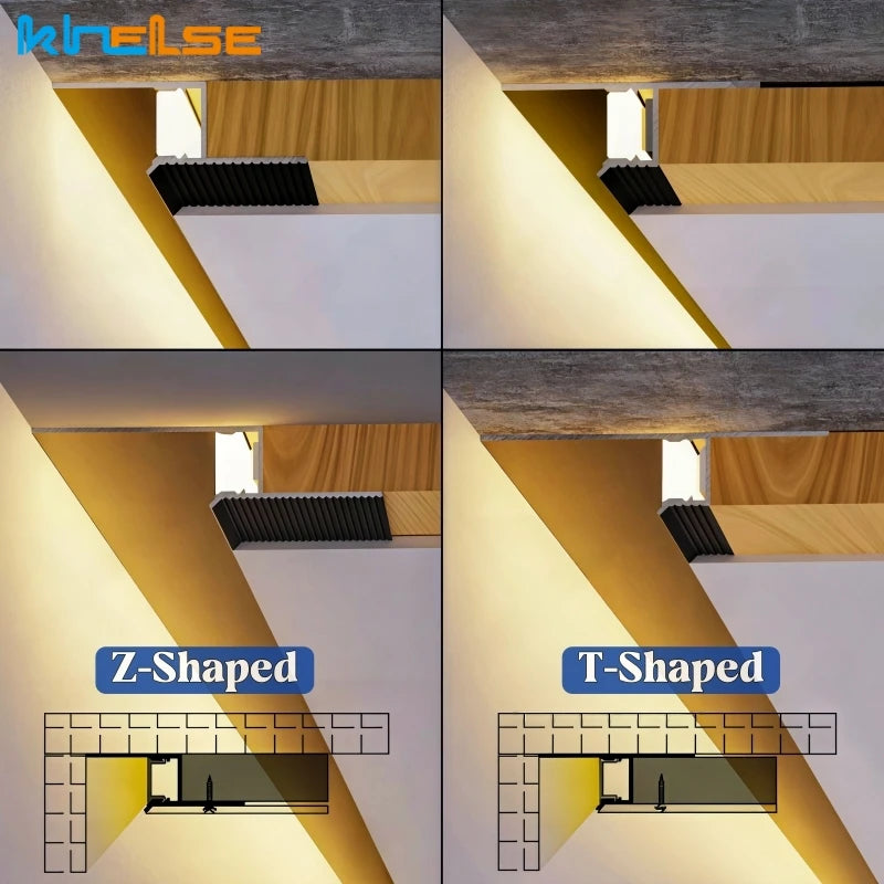 1m Ultra Narrow Shadow Gap LED Aluminum Profile Recessed