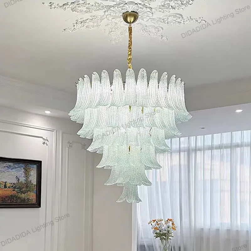 Murano-Style Multicolor Horseshoe Glass Pendant Light