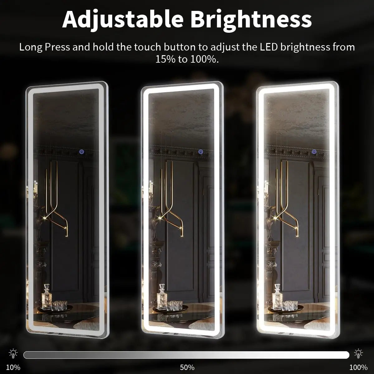 63-Inch Lighted Full-Length Mirror
