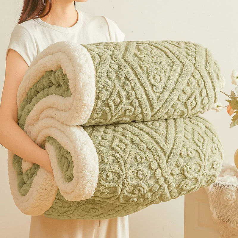 5D Carved Sherpa Fleece Blanket