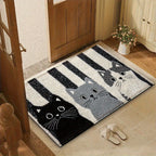 Striped Cat Waterproof Area Rug