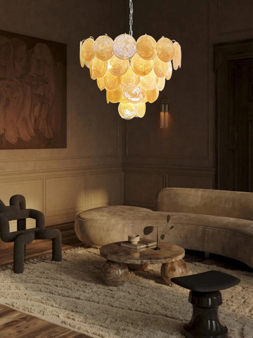 Dimmable Glass-Piece LED Chandelier