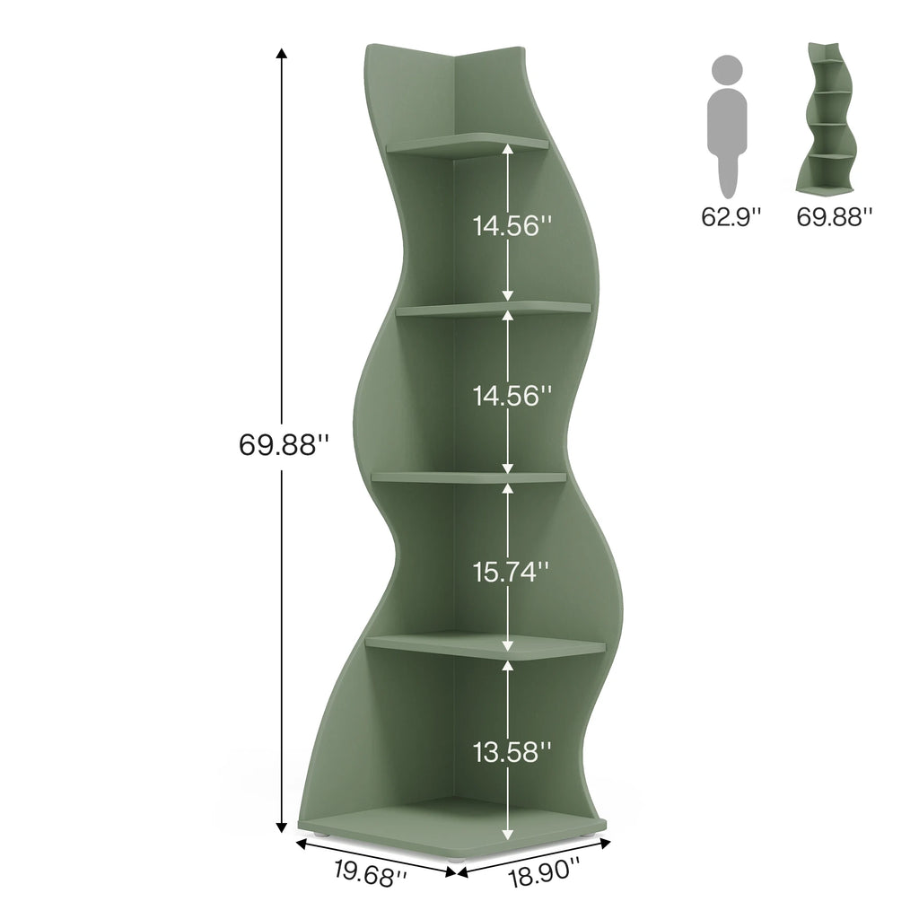 5-Tier Corner Bookshelf