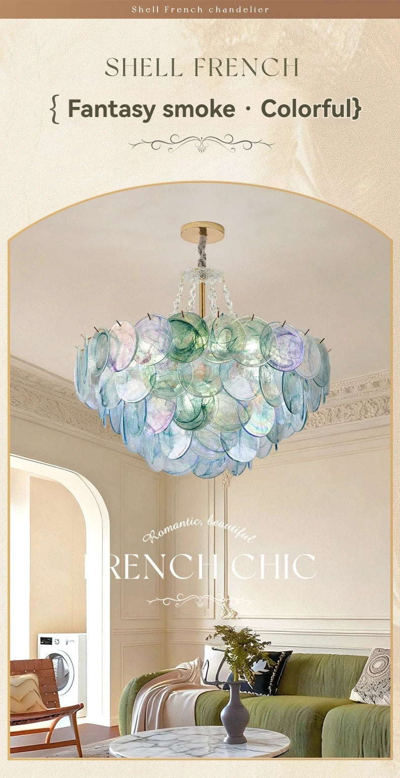 Murano-Style Blue Luxury Glass Chandelier
