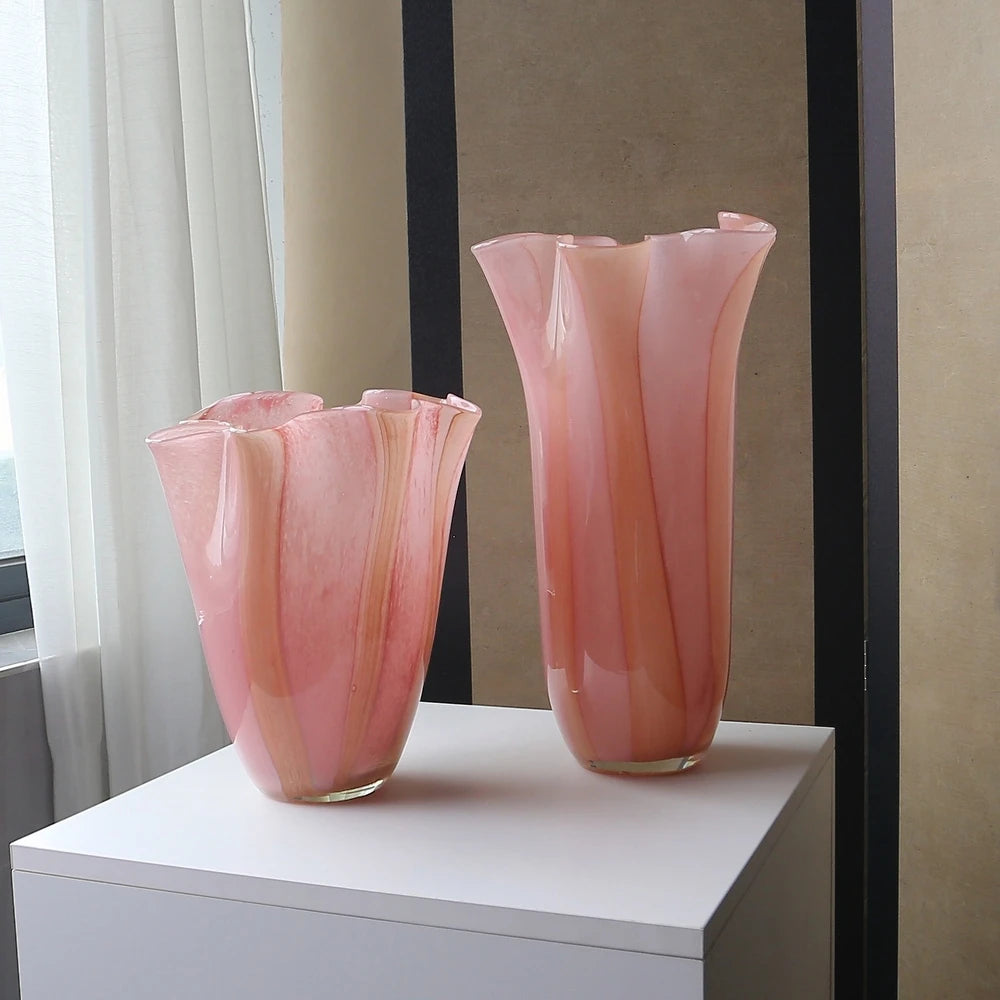 Wide-Mouth Contemporary Glass Vase