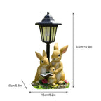 Solar Hexagonal Garden Lamp Resin Cute Figurine Light