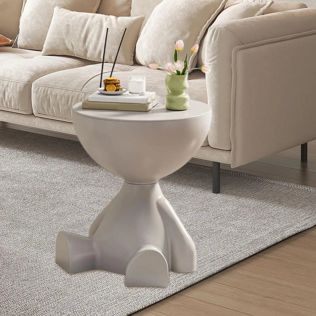 CreamFlat Round Side Table