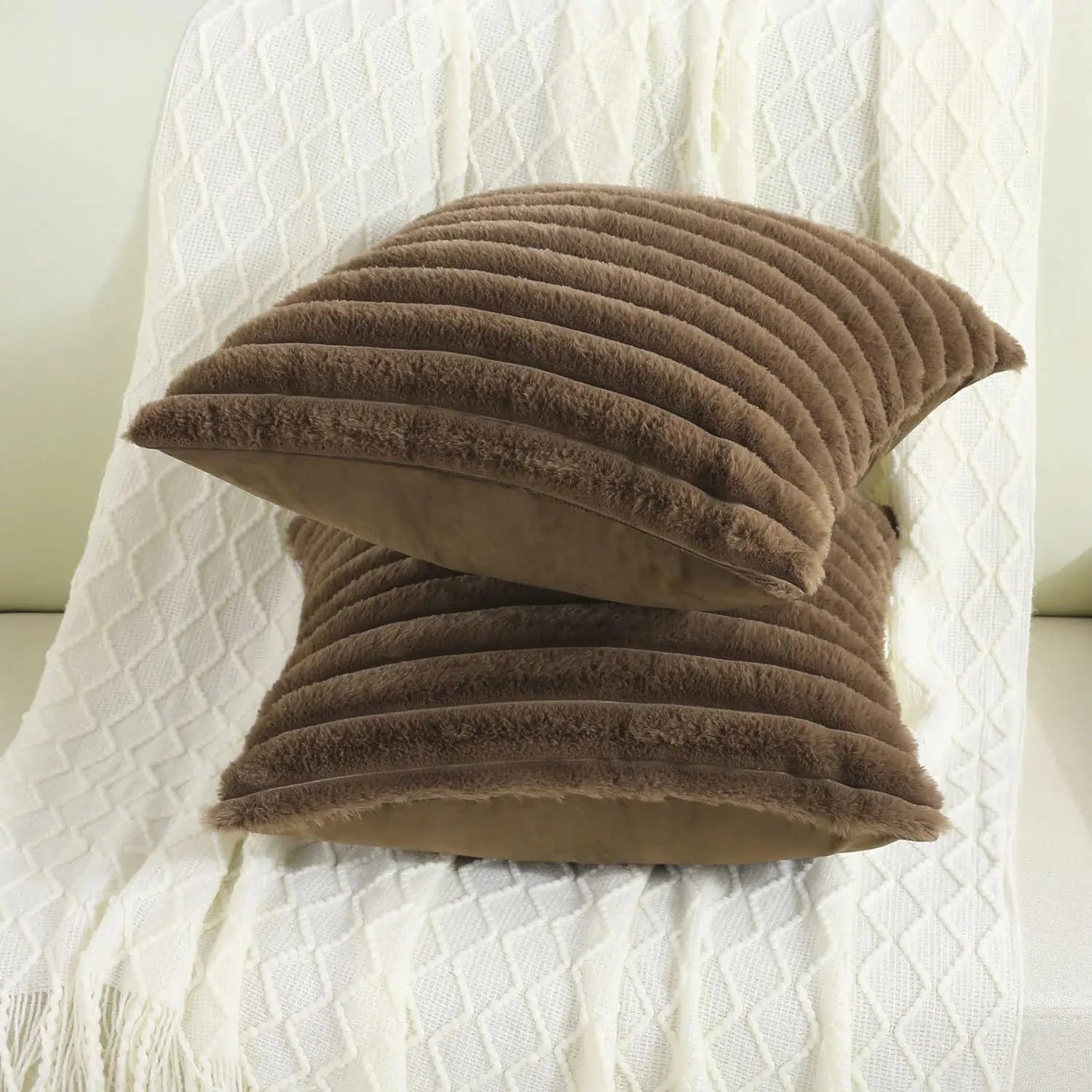 PlushStripe Cushion Cover