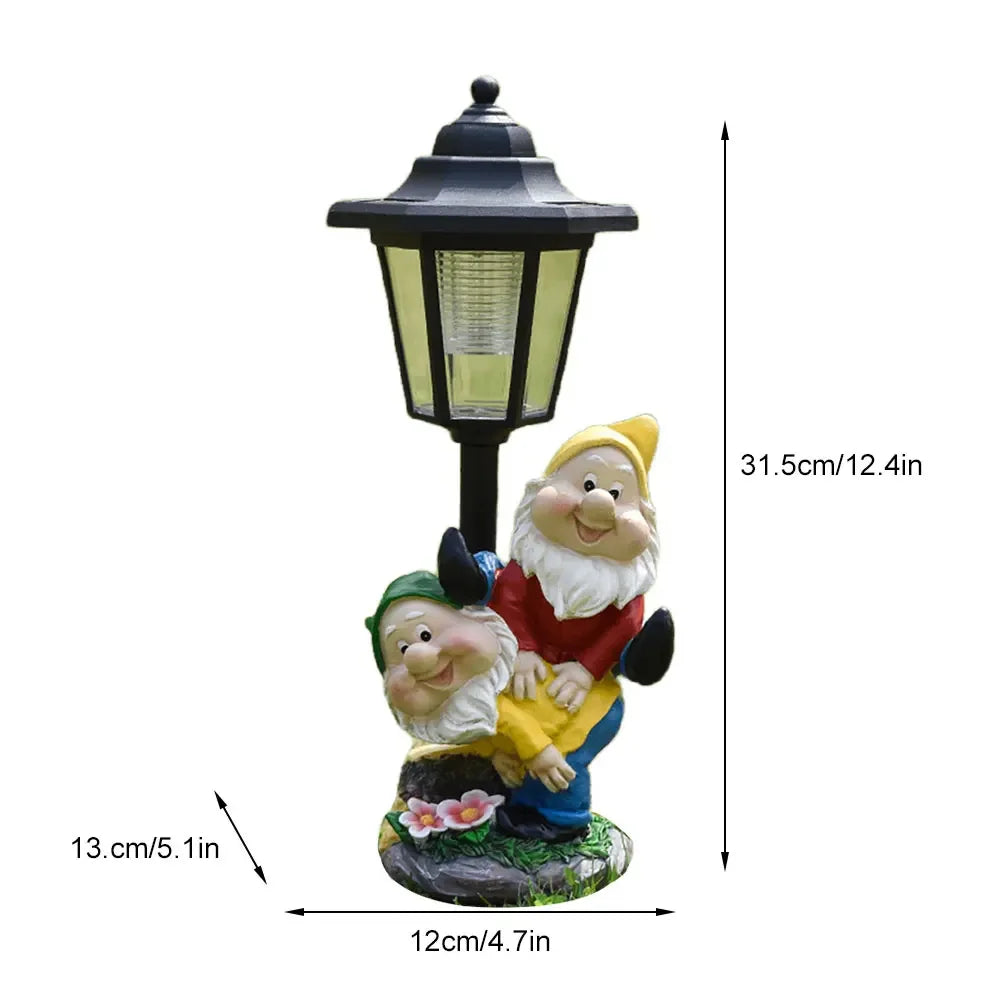 Solar Hexagonal Garden Lamp Resin Cute Figurine Light