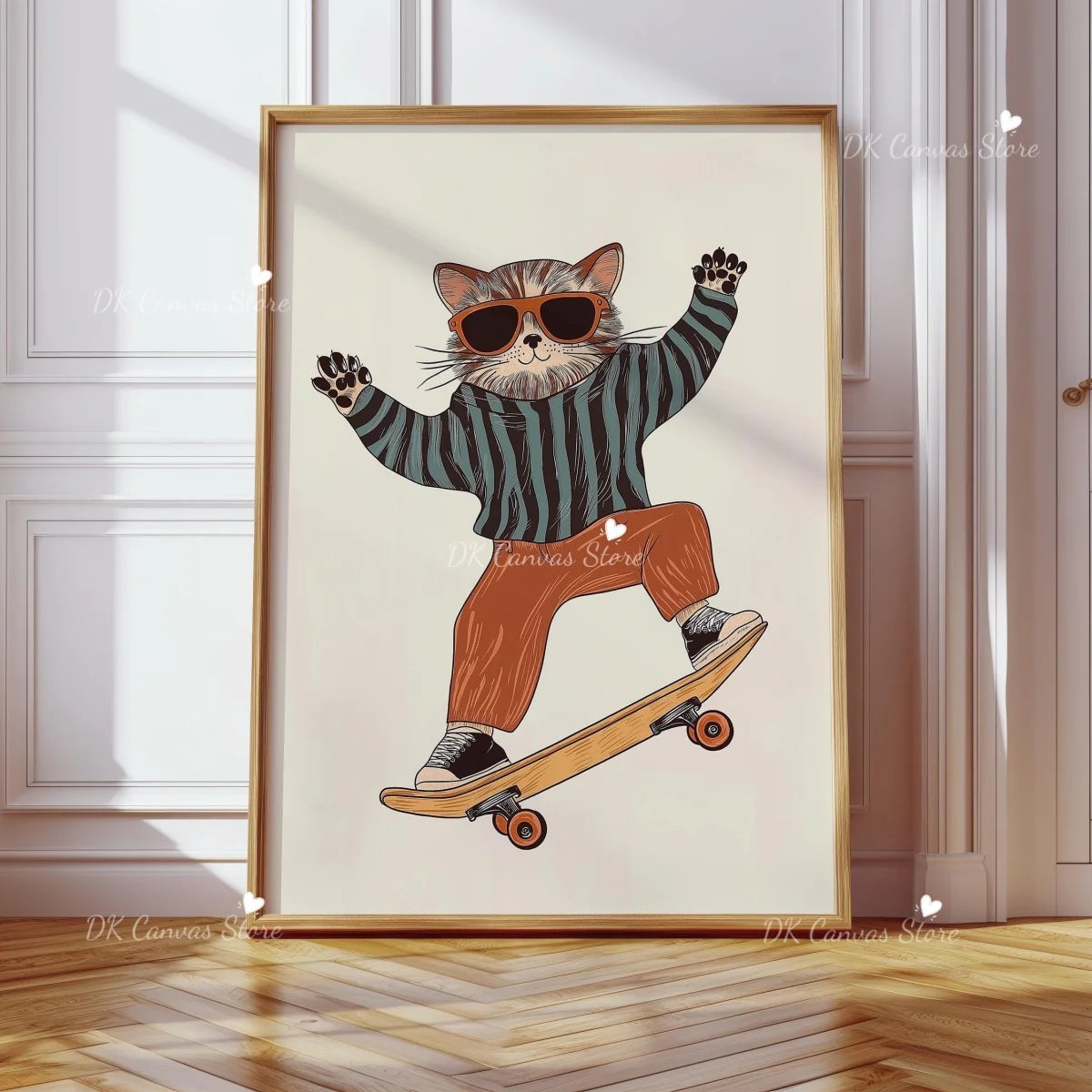 Skateboarding Dachshund Canvas Print