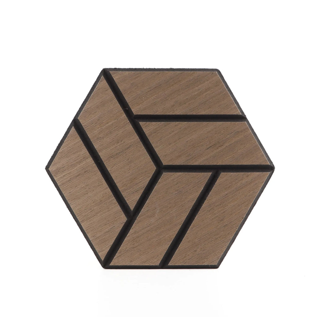 Wood-Grain Hexagonal Acoustic Panels