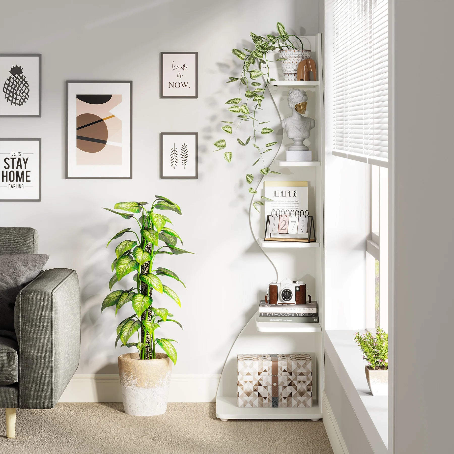 5-Tier Corner Bookshelf