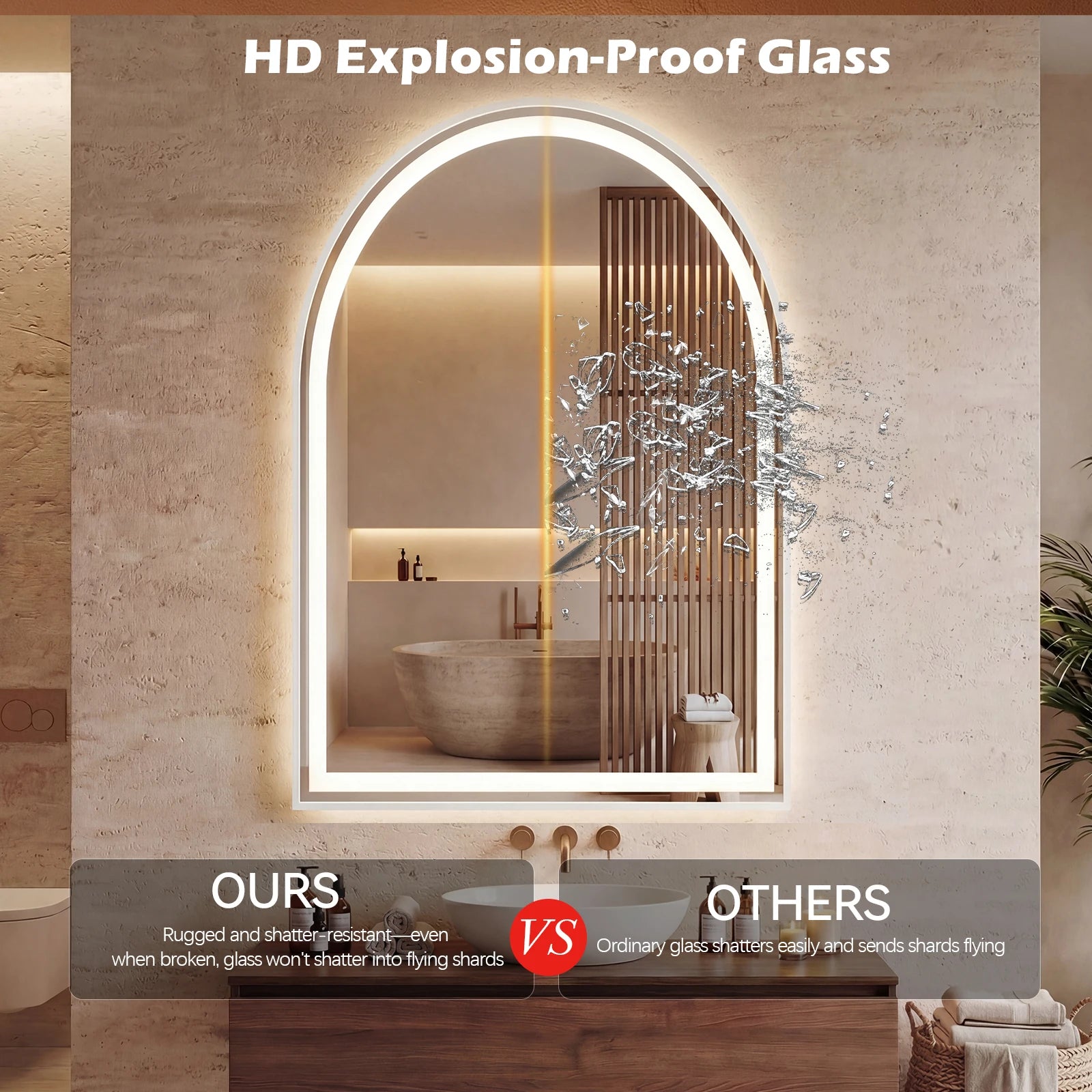 Arched LED Vanity Mirror