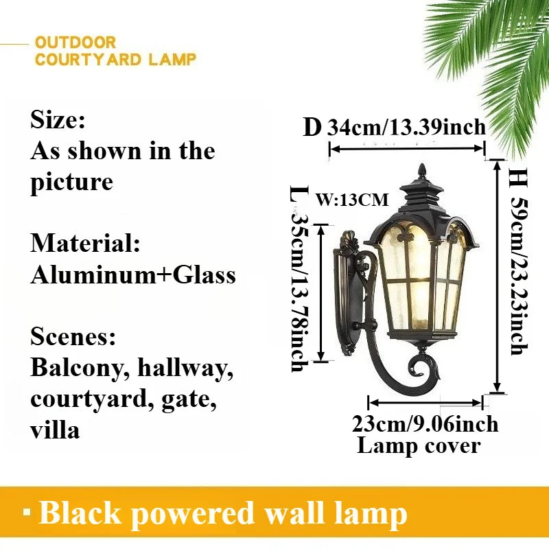 Vintage Solar Entryway Wall Lantern