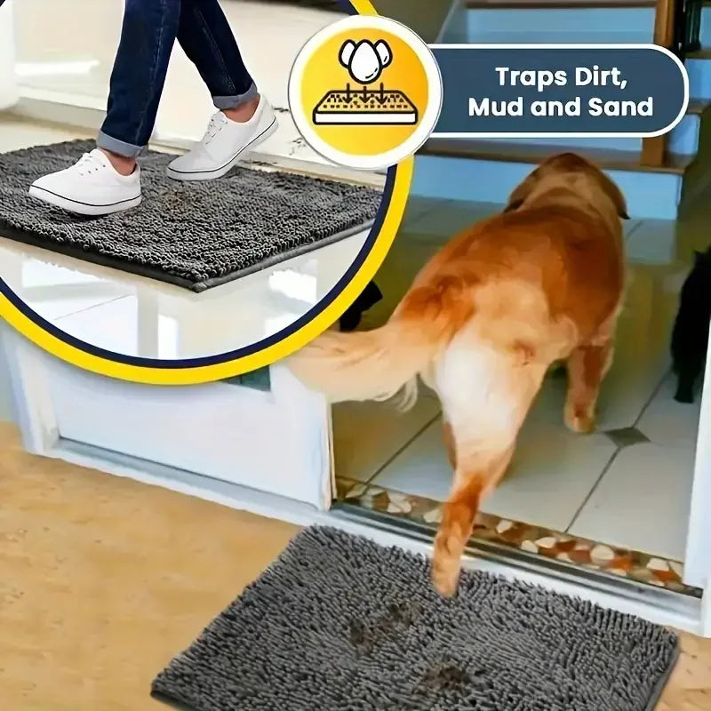 Absorbent Microfiber Muddy-Paw Door Mat