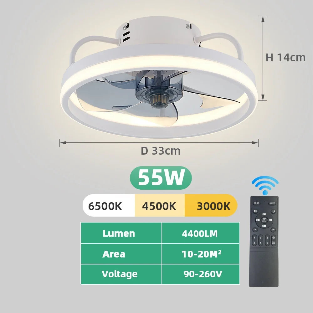 Electric Remote-Control LED Ceiling Fan with Light