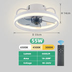 Electric Remote-Control LED Ceiling Fan with Light