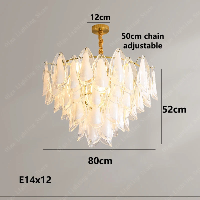 Murano-Style Petal Luxury Glass Chandelier