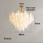 Murano Petal Glass Dimmable Chandelier