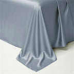 Liv-Esthete Noble 100% Silk Bedding Set Blue Gray Summer Duvet Cover Pillow Case Bed Sheet Quilt Cover Double King Queen Sets