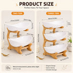 2/3-Tier Fruit Basket with Bamboo Stand