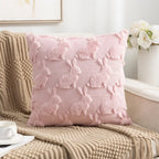 Bunny Bow & Daisy Plush Pillow Cover