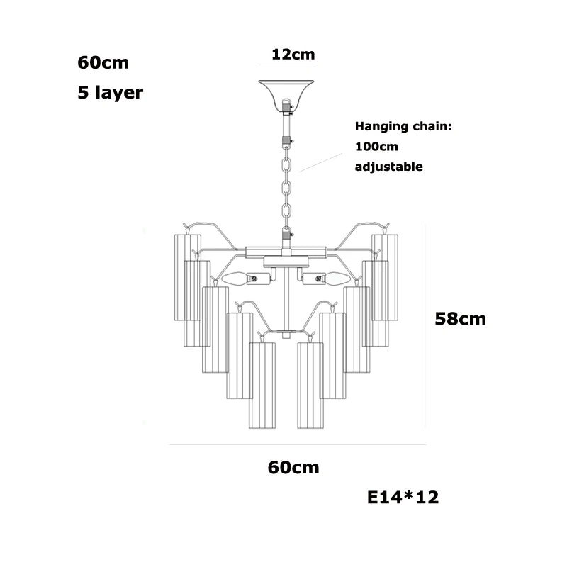 Art Glass Dimmable LED Chandelier