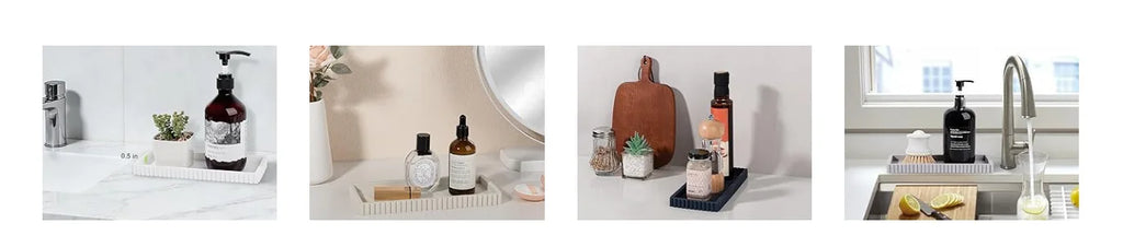 Silicone Wave-Edge Vanity Tray