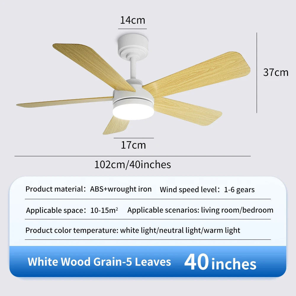 Black Remote-Control Ceiling Fan Light