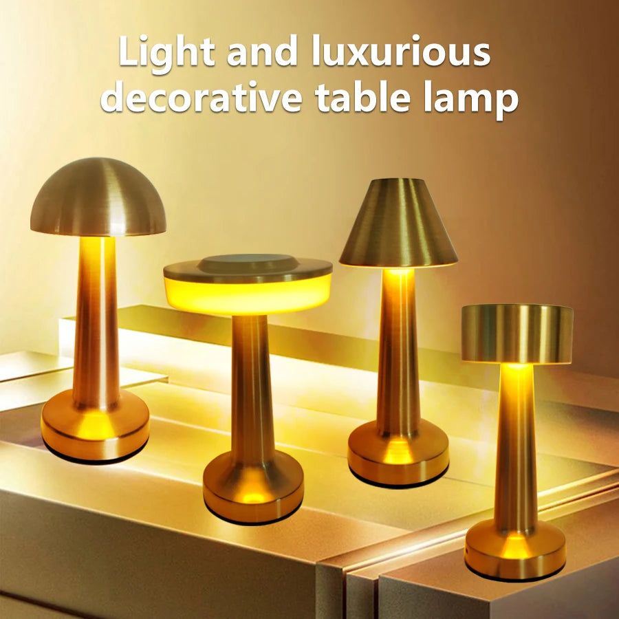 LED Table Light Metal Touch Desktop Decorative Lamp — detail view