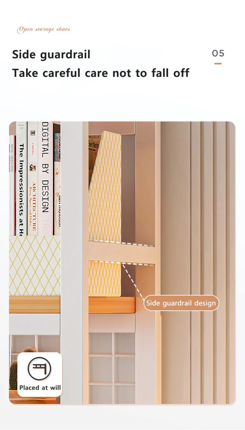 Grid Bookshelf Computer Desk