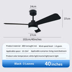 Black Remote-Control Ceiling Fan Light