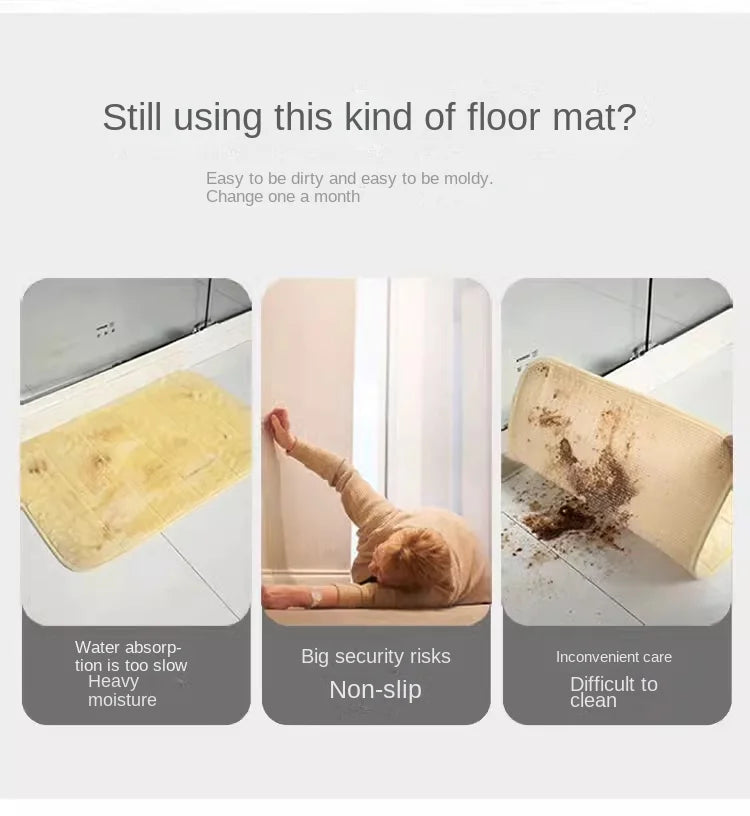 Three-color puppy bathroom carpet diatom mud bathroom quick-drying absorbent floor mat household bathroom custom non-slip mat