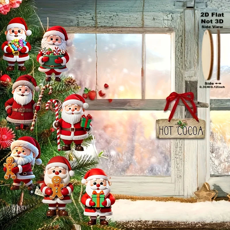 Wooden Gingerbread Christmas Ornaments - 10 Piece