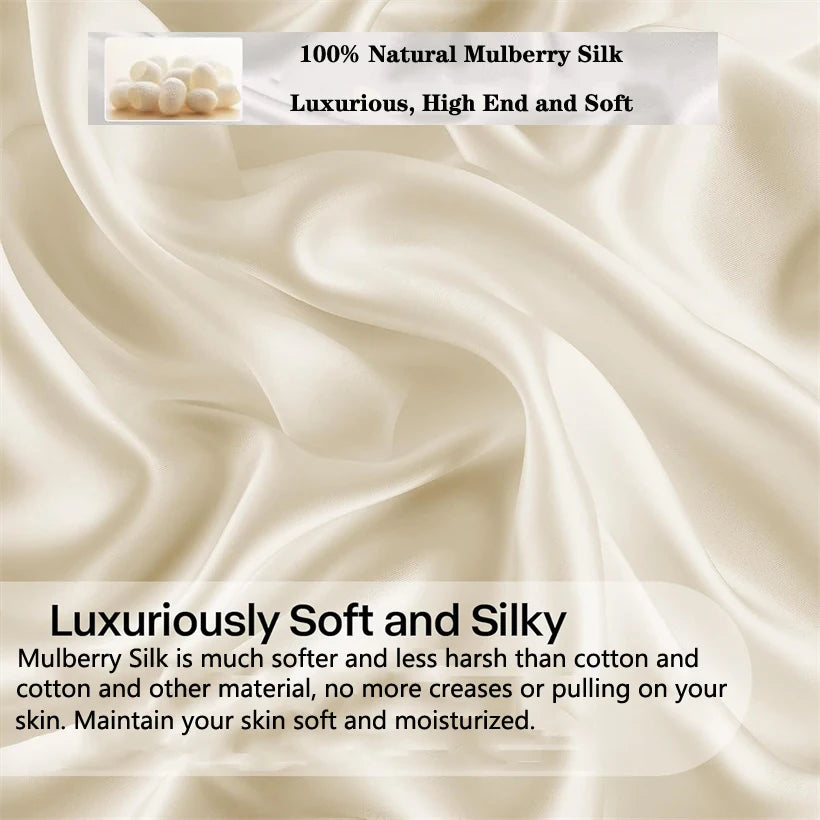 Mulberry Silk Bedding Set Luxury Natural 100% Silk Duvet Cover Set Bed Sheet Pillowcase Single Double Bedsheet King Queen Size