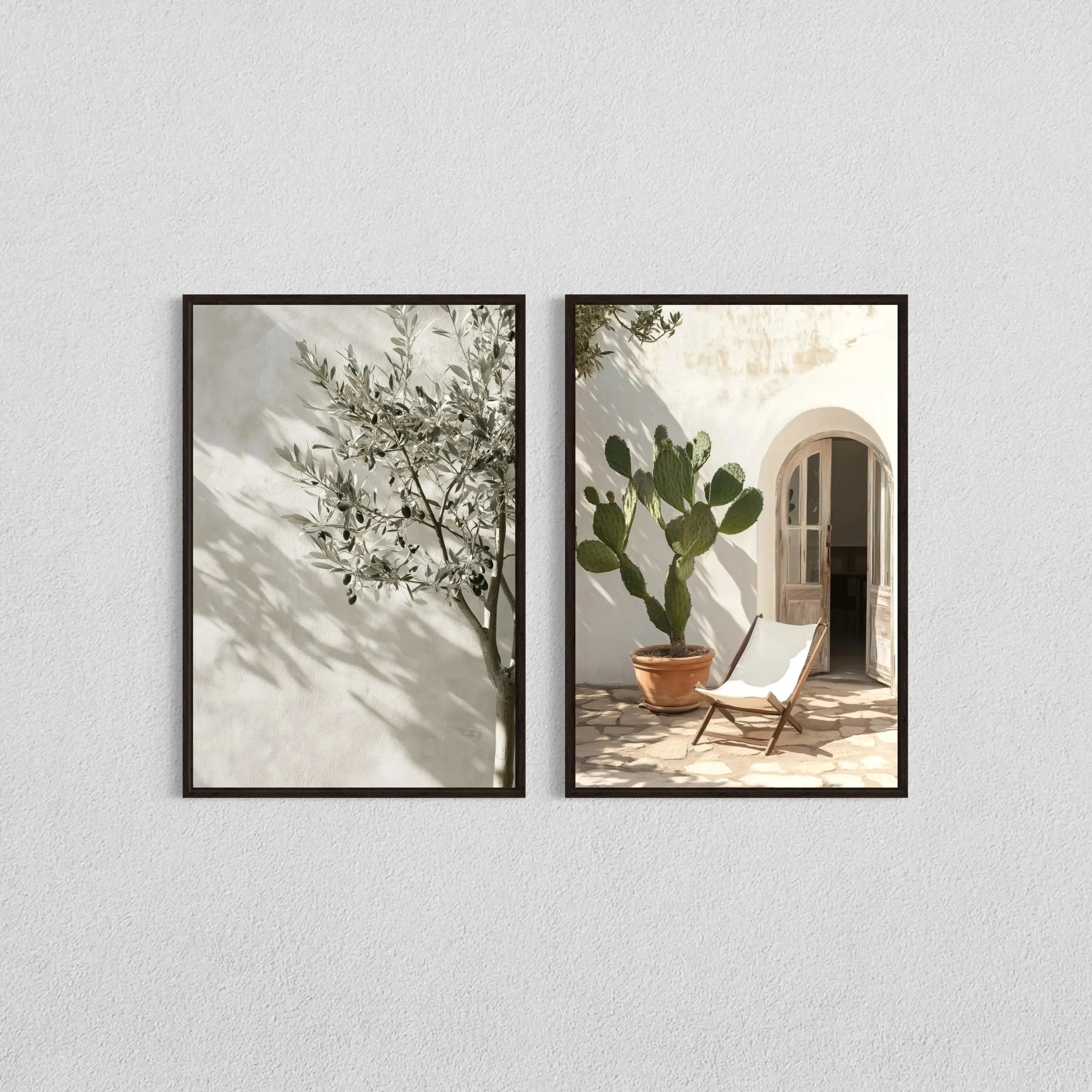 Olive Tree Shadow Canvas Print Set
