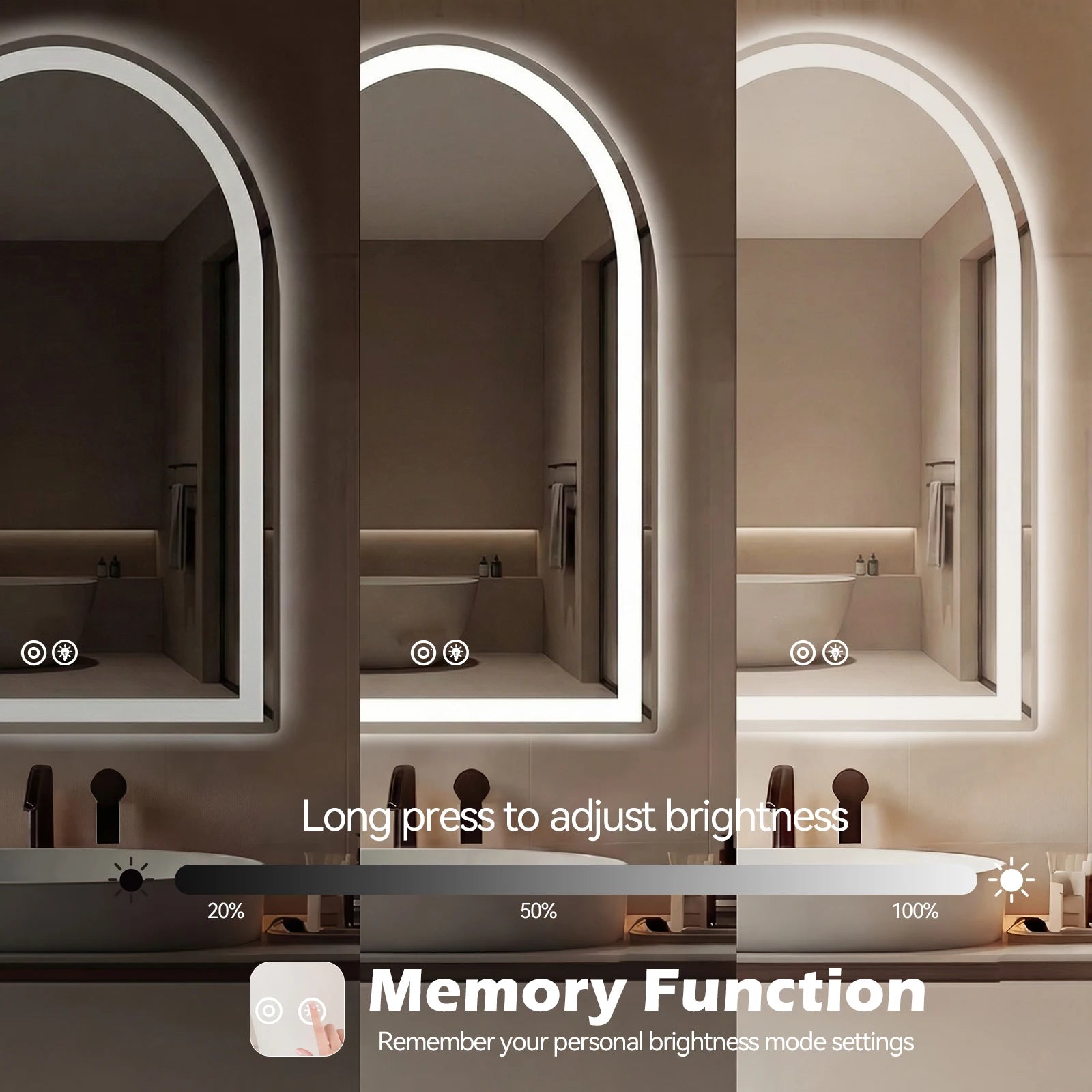 Arched LED Vanity Mirror