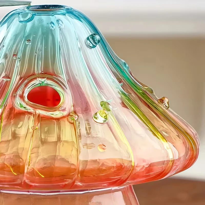Hand-Blown Mushroom Glass Vase