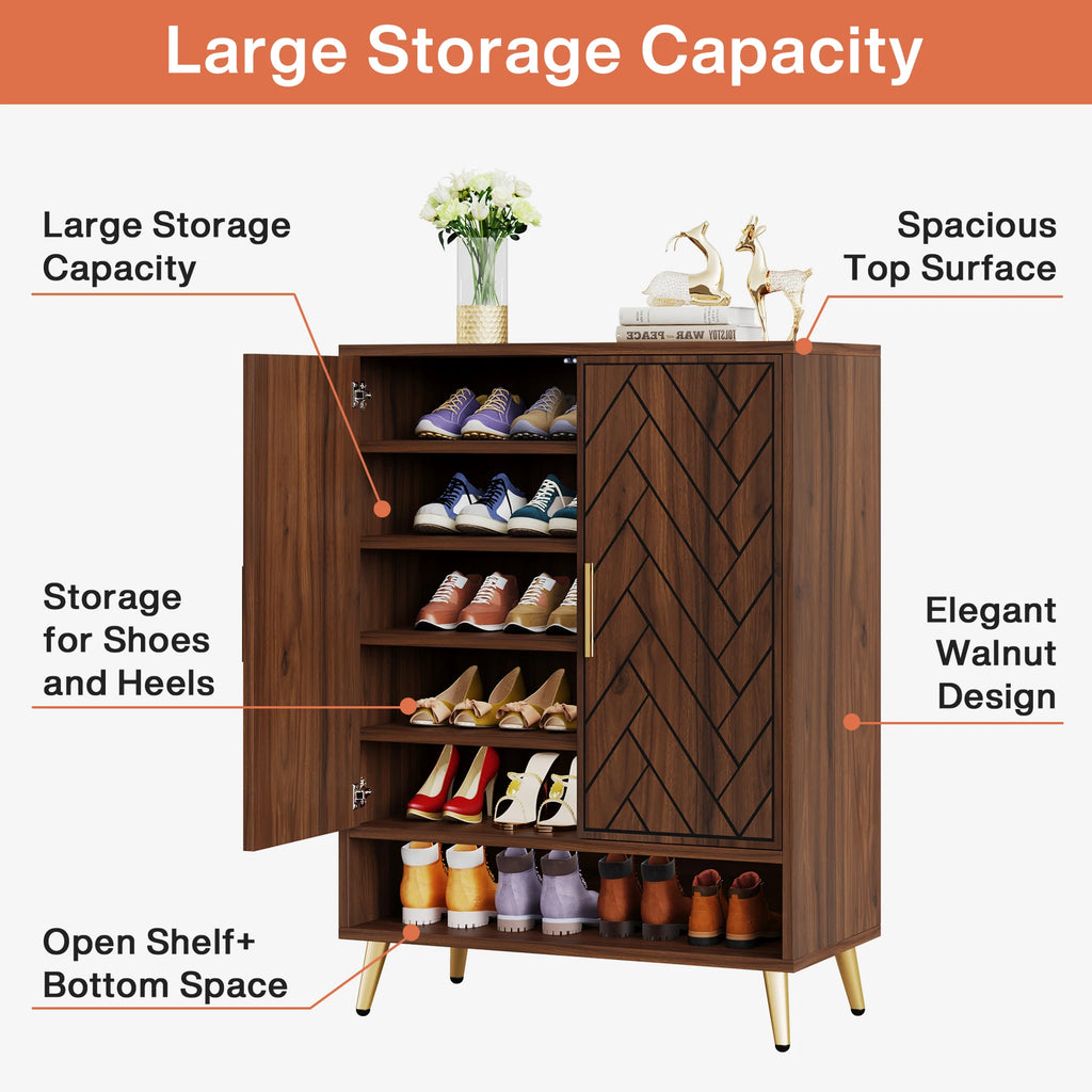 WalnutHaven 6-Tier Shoe Cabinet
