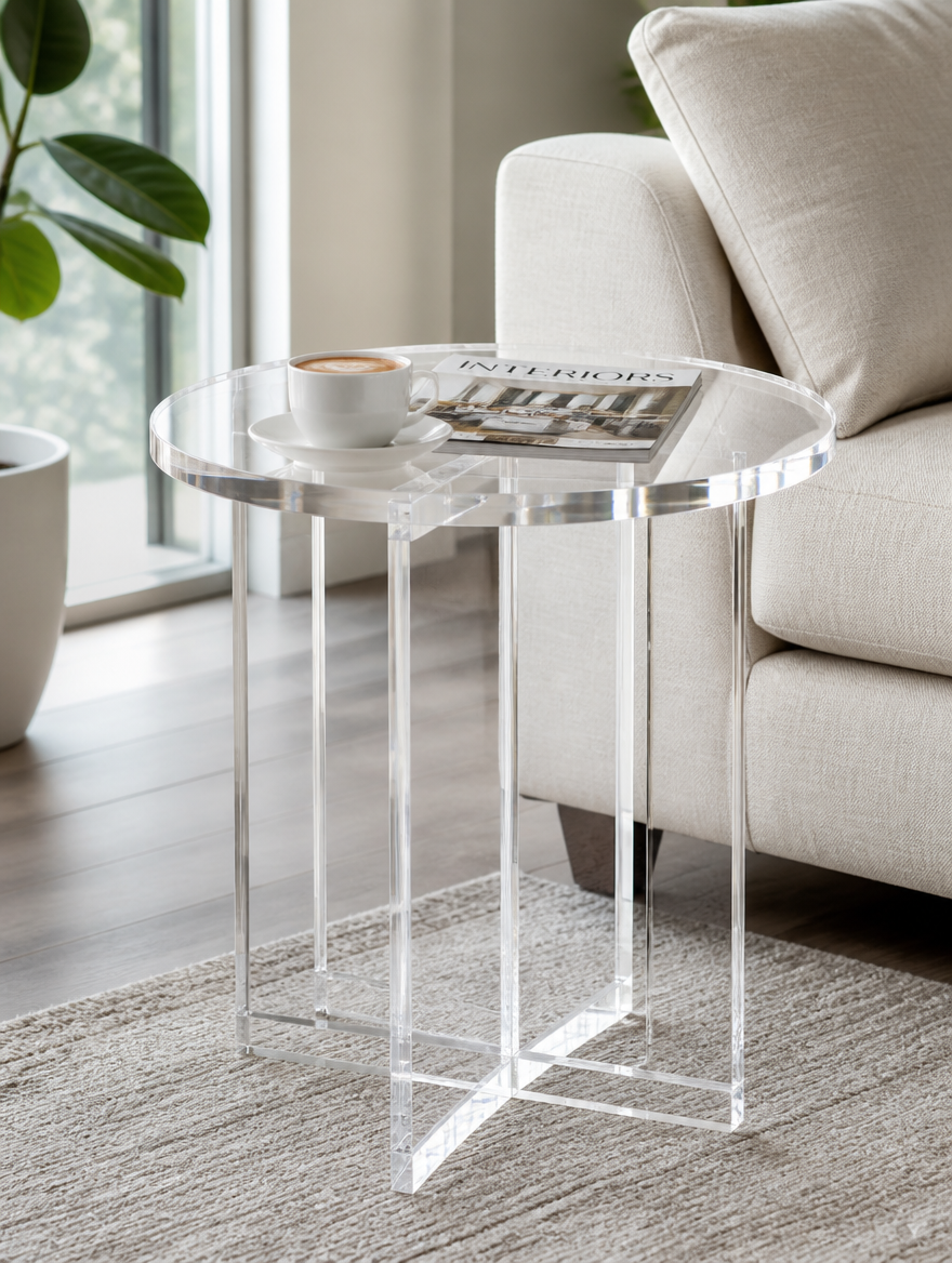 Transparent Tea Table in use