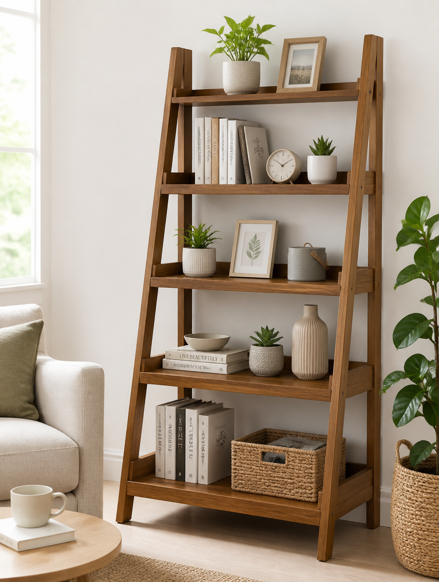 MCQ 5-Tier Bookshelf in stylish living room