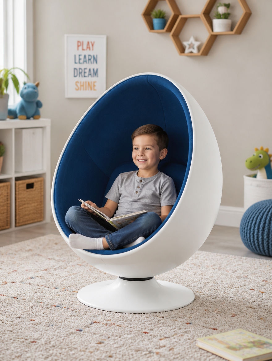 Ergonomic Swivel Sensory Chair in playroom setting