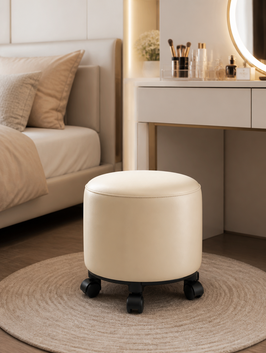 Imitation Leather Pulley Stool in modern home office setting
